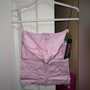 🌸 Pink Twist Front Tube Top – Seamless Rib – Size M/L – NWT